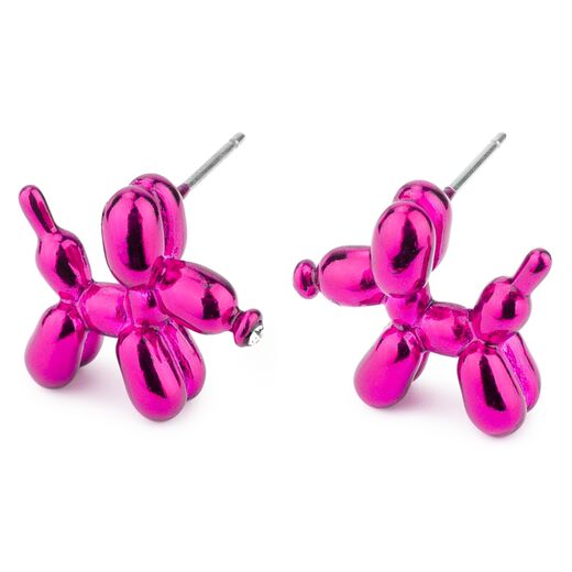 Pink balloon dog earrings